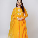 Yellow Mul-cotton Anarkali Set