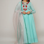Aqua Mul-cotton Anarkali Set