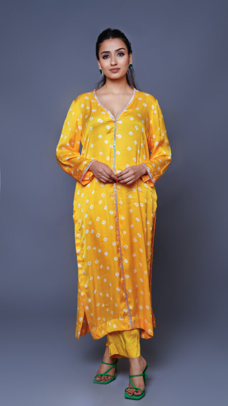 Bright Yellow Pure Modal Silk Suit Set
